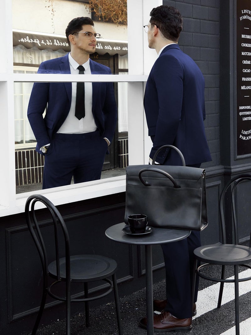 WEEN CHARM Men's Suits Regular Fit 2 Piece Wedding Tuxedo Two Button Groom Prom Party Solid Blazer Pants Suit Set - Image 5